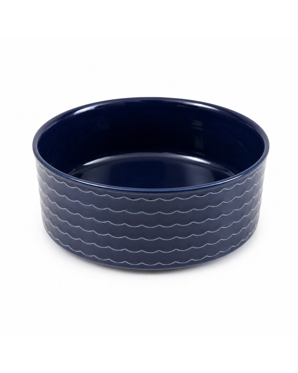 Plato Cerámico Azul Marino para Perros y Gatos