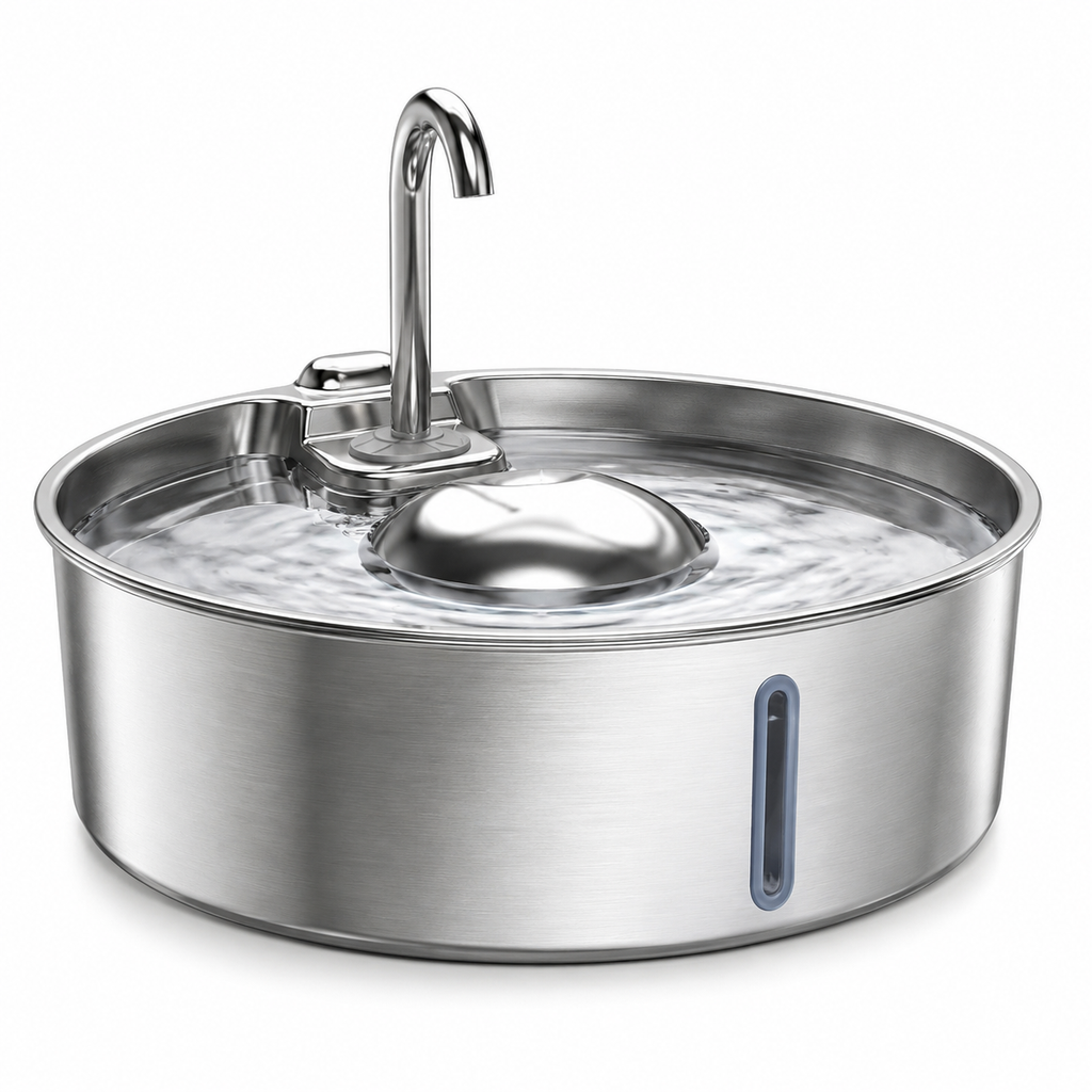 Fuente de Agua para Mascotas 2,5 L — Acero Inoxidable