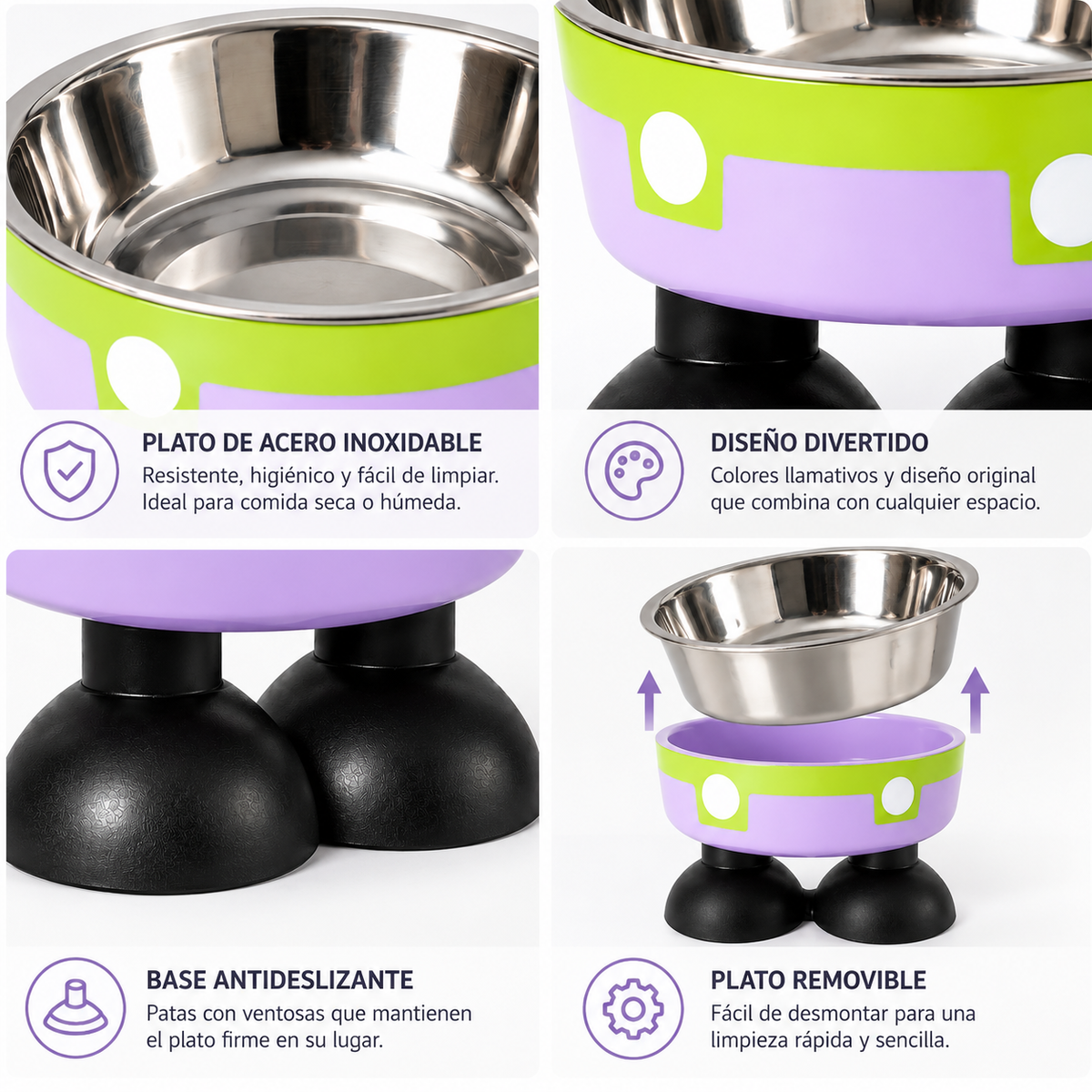 Comedero Elevado para Mascotas 500 ml — Diseño Divertido