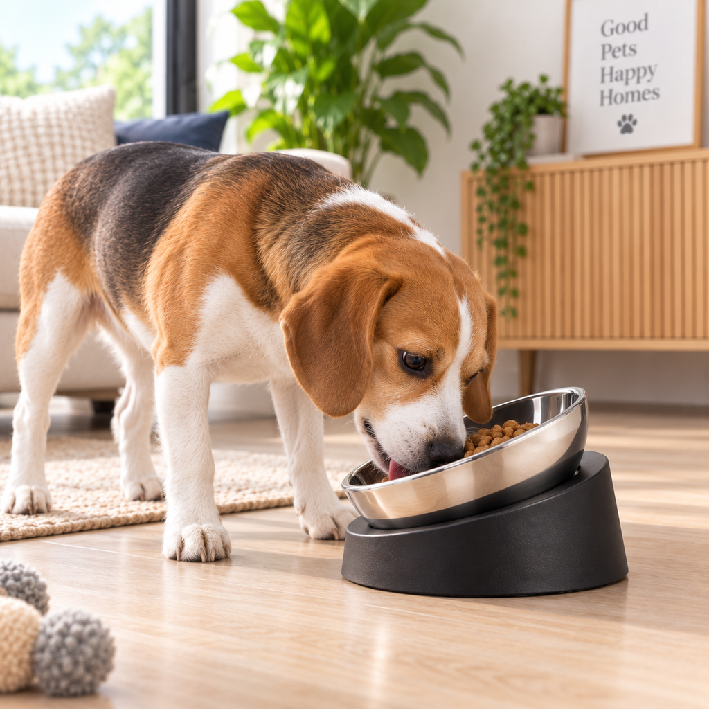 Plato Inclinado de Acero Inoxidable para Perros