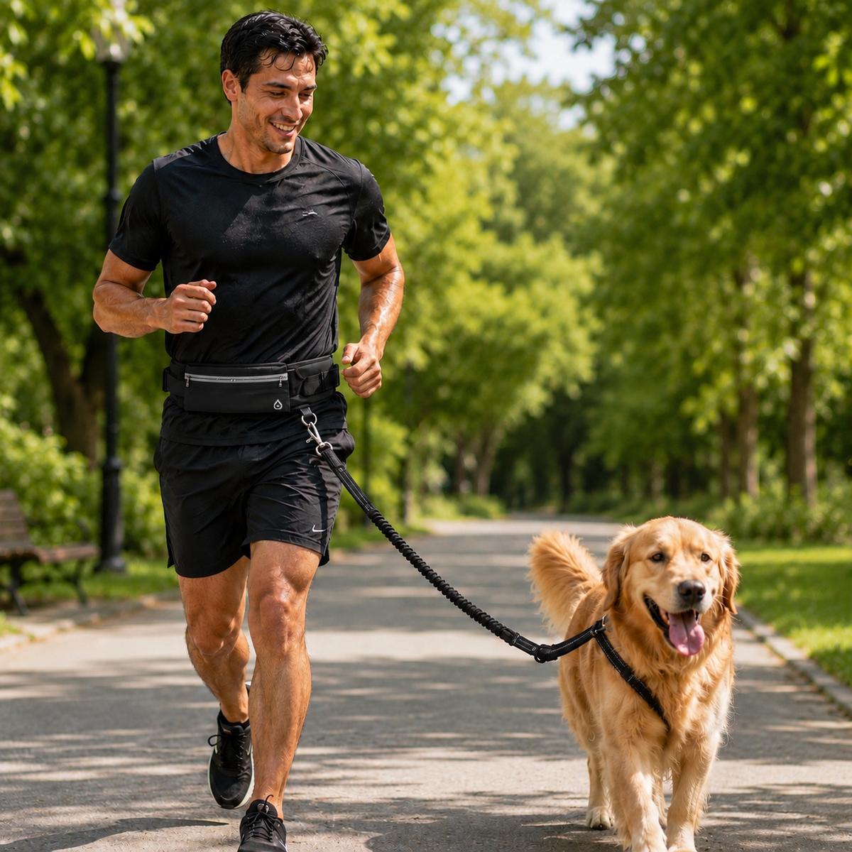 Running Belt con Correa Elástica para Perros