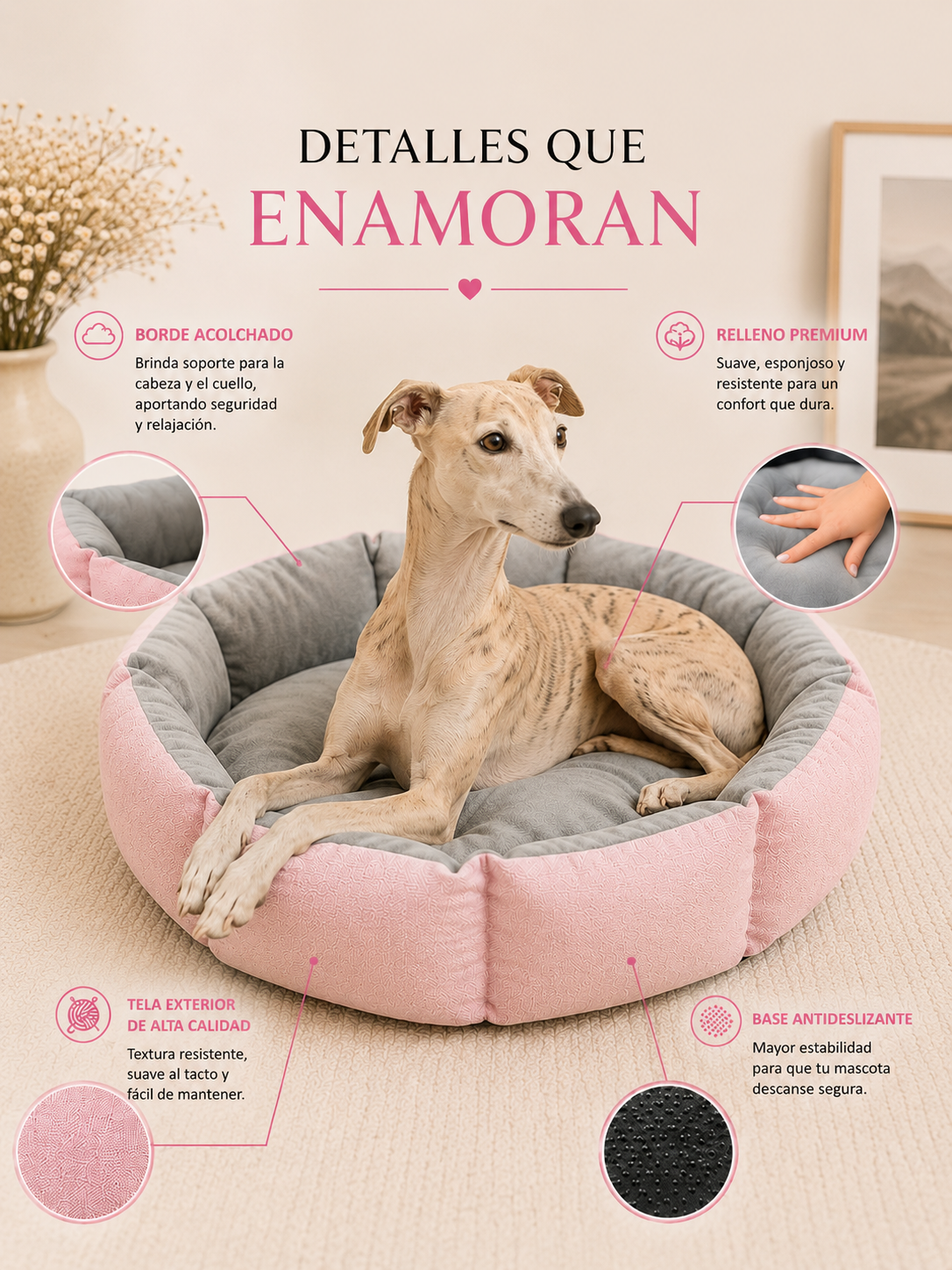 Cama Flor para Perros y Gatos