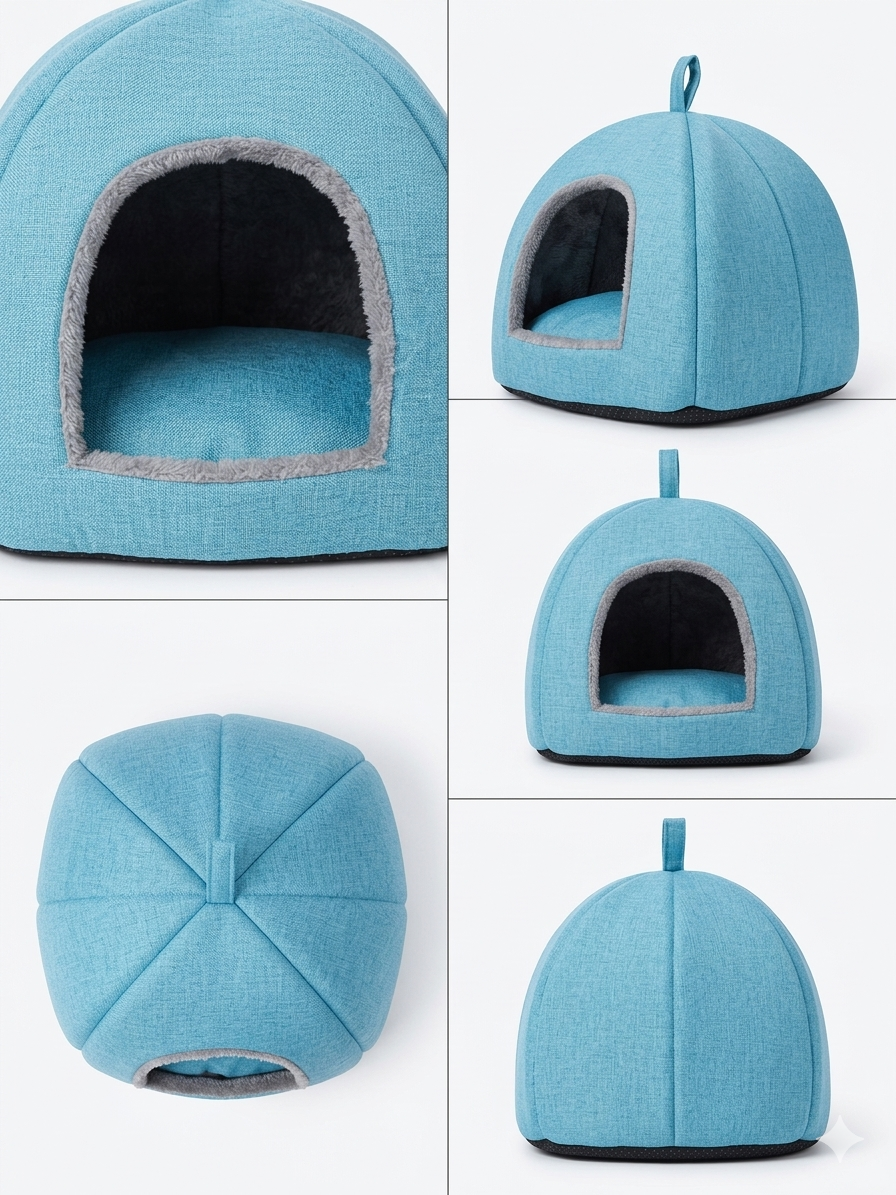 Cama Cueva para Perros Pequeños y Gatos