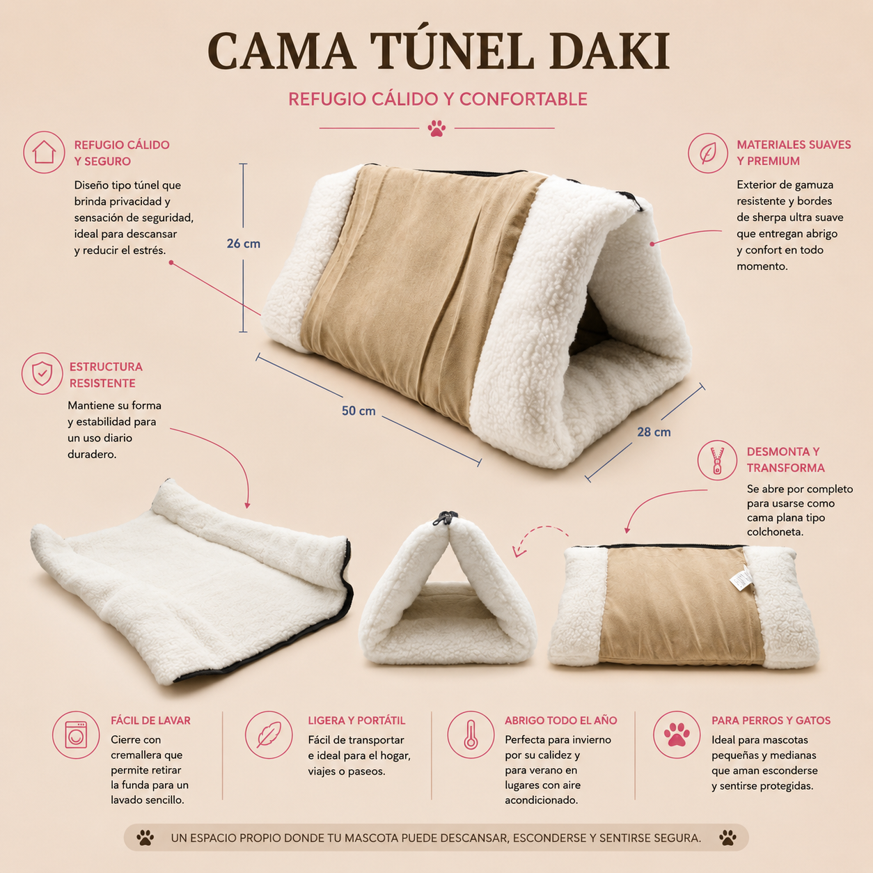 Cama Túnel Daki Nube Beige