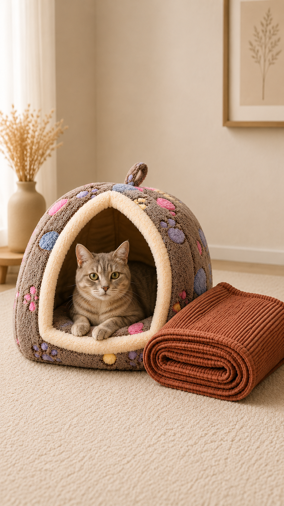 Kit Invierno Daki — Cama Cueva Sweet Nest + Manta Polar