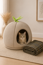 Kit Invierno Daki — Cama Cueva Peach Cozy + Manta Polar