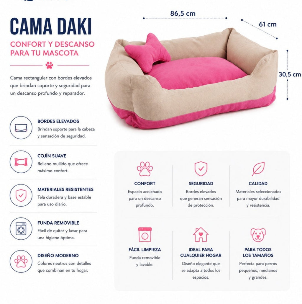 Cama Daki con Almohada Hueso - La Casa de Daki