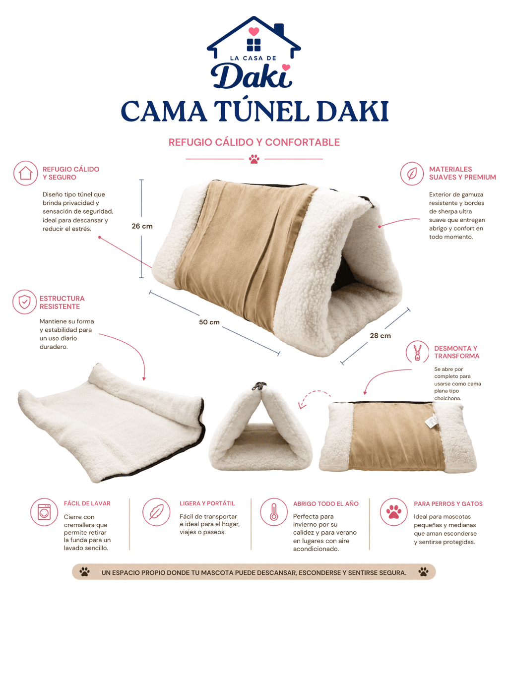 Cama Túnel Daki Nube Beige - La Casa de Daki