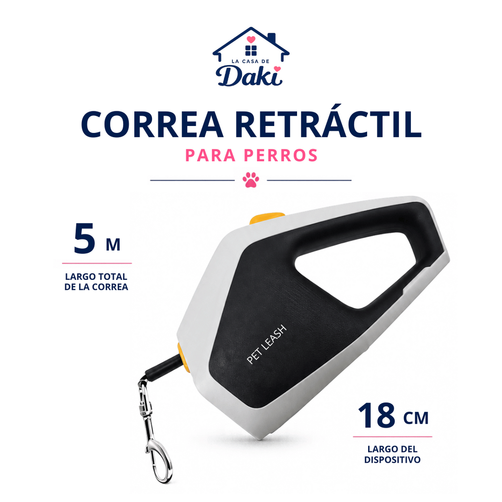 Correa Retráctil Daki Eclipse 5M - La Casa de Daki