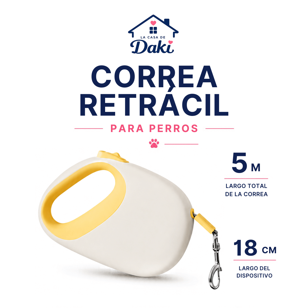 Correa Retráctil Daki Halo 5M - La Casa de Daki