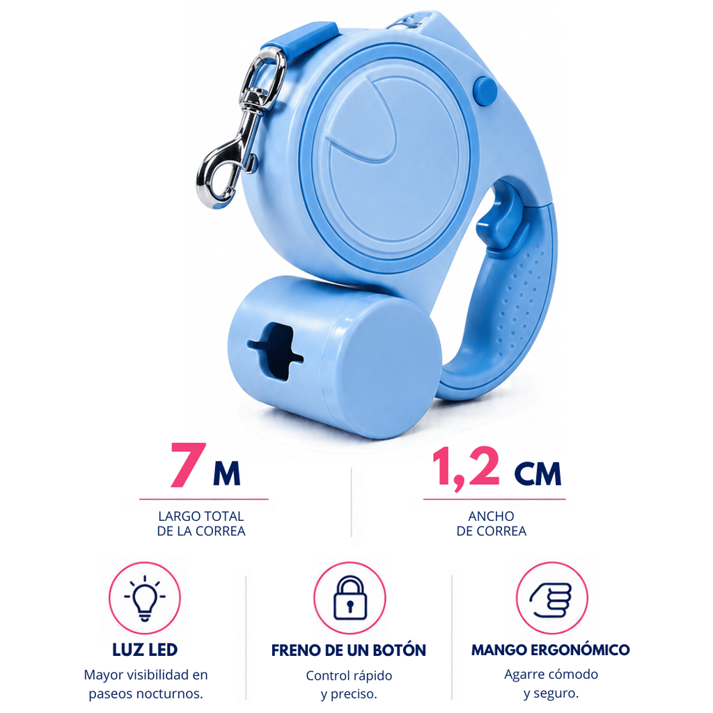 Correa Retráctil Daki Lumina 7M - La Casa de Daki