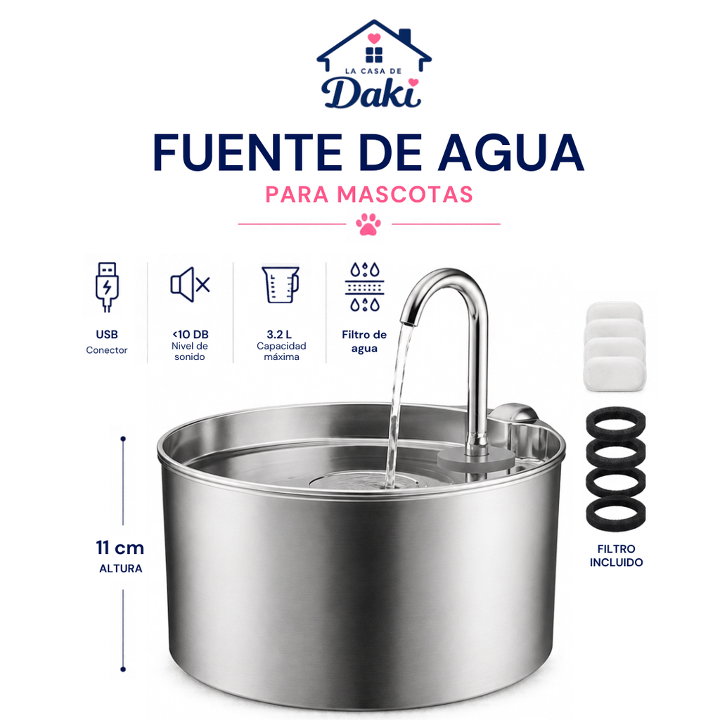 Fuente de Agua Daki AquaFlow - La Casa de Daki