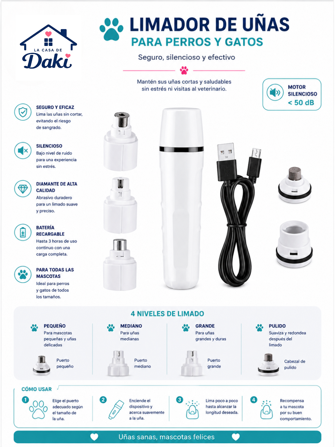 Limador de Uñas Daki NailCare Pro - La Casa de Daki
