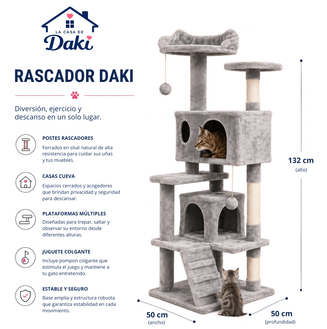 Rascador Daki Torre Multinivel - La Casa de Daki