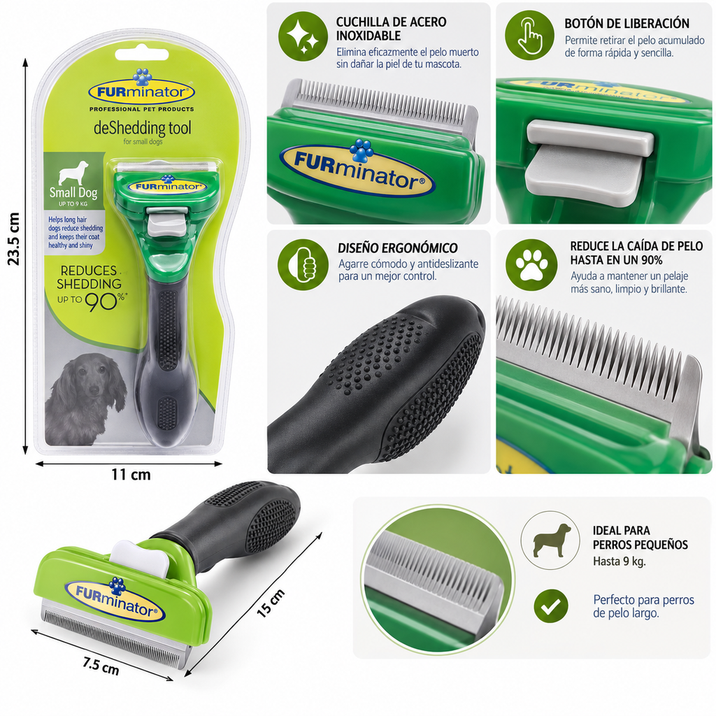 FURminator Cepillo Deslanador para Perros Pequeños
