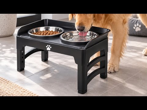 Comedero Elevado Ajustable para Perros — Doble Acero Inoxidable