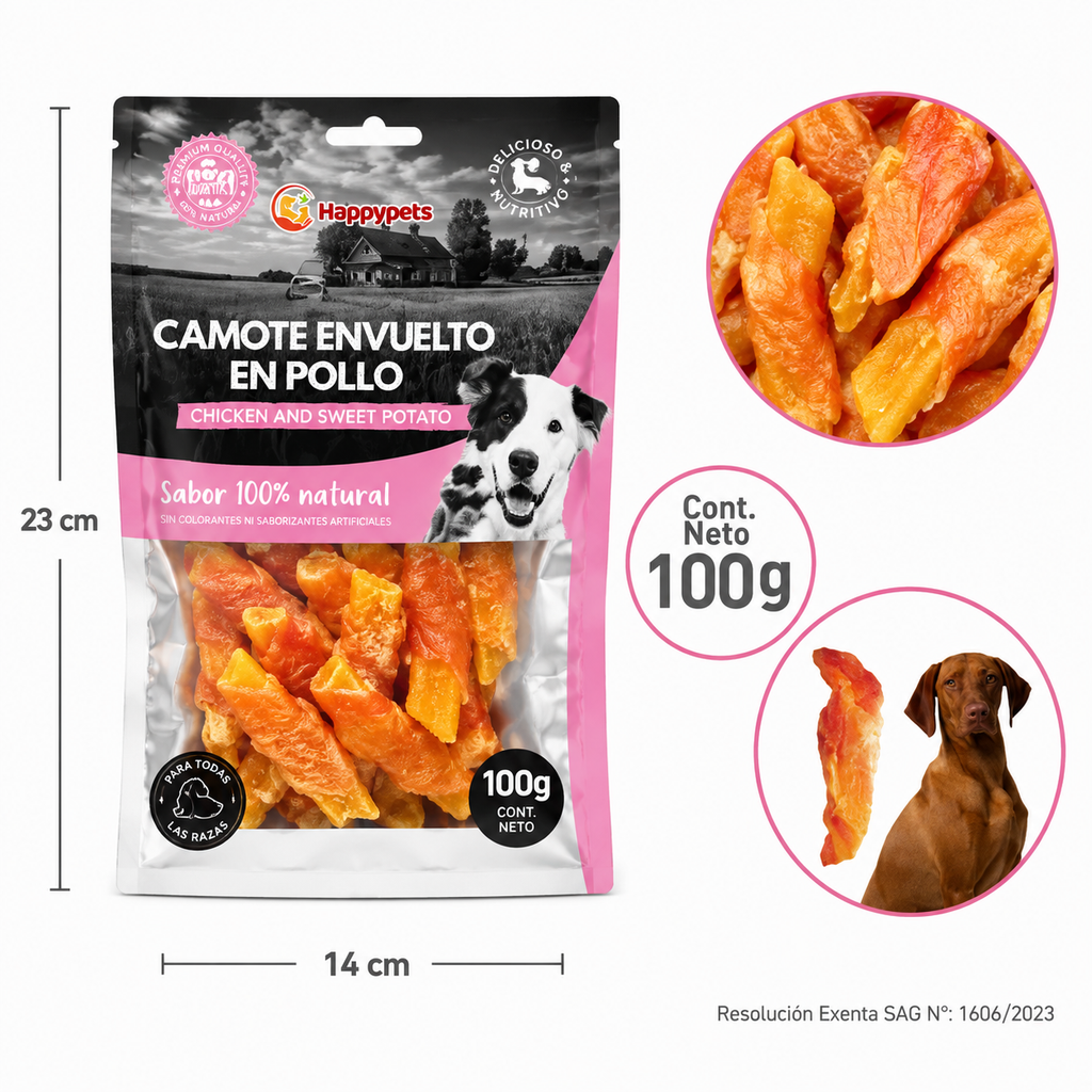 Camote Envueltos en Pollo — Chicken &amp; Sweet Potato 100 g