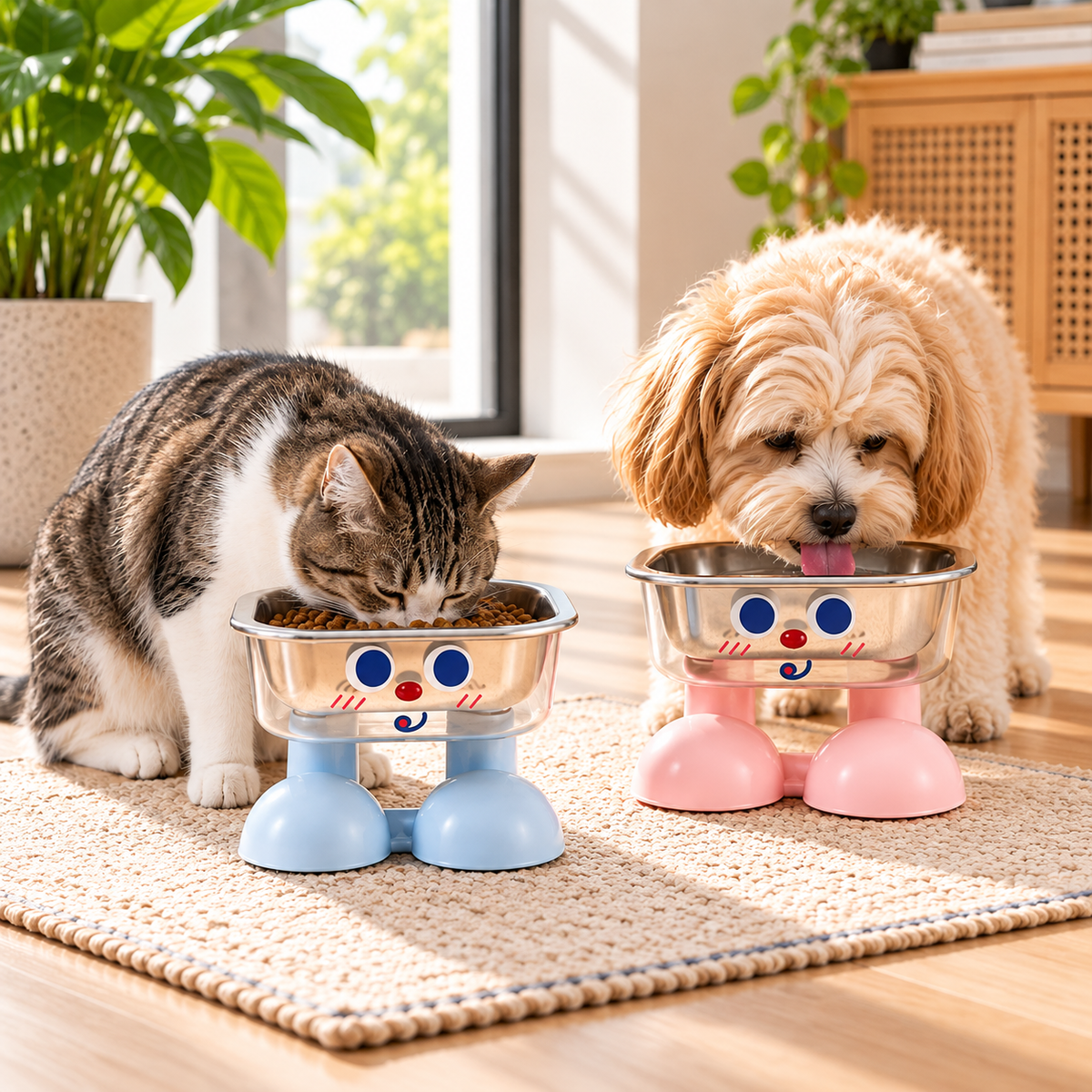 Comedero Elevado de Acero Inoxidable para Perros