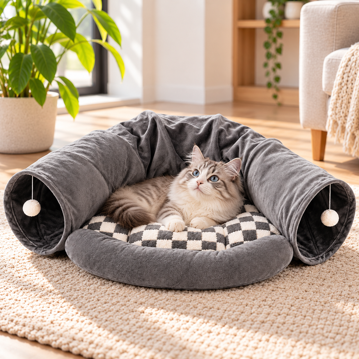 Cama Daki Túnel Doble para Perros y Gatos