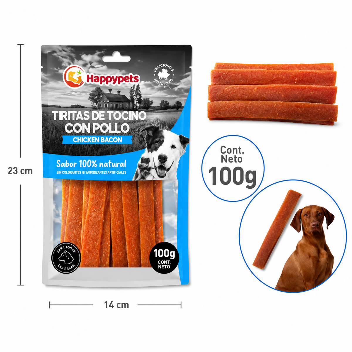 Tiritas de Tocino con Pollo — Chicken Bacon 100 g
