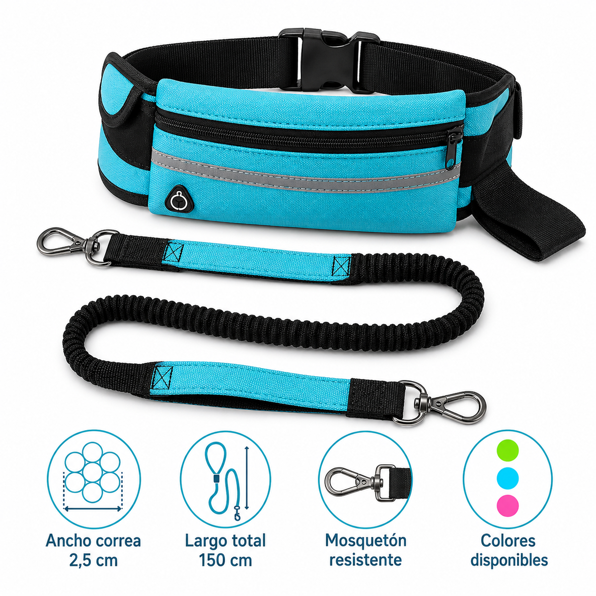 Running Belt con Correa Elástica para Perros