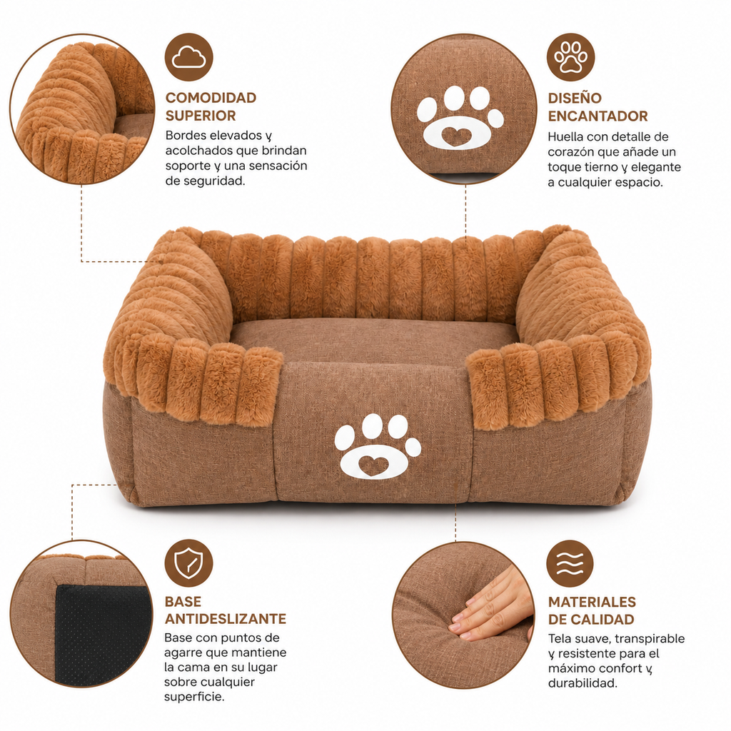 Cama Sofá Acolchada para Perros