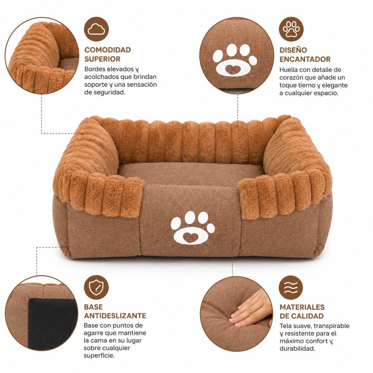 Cama Sofá Acolchada para Perros