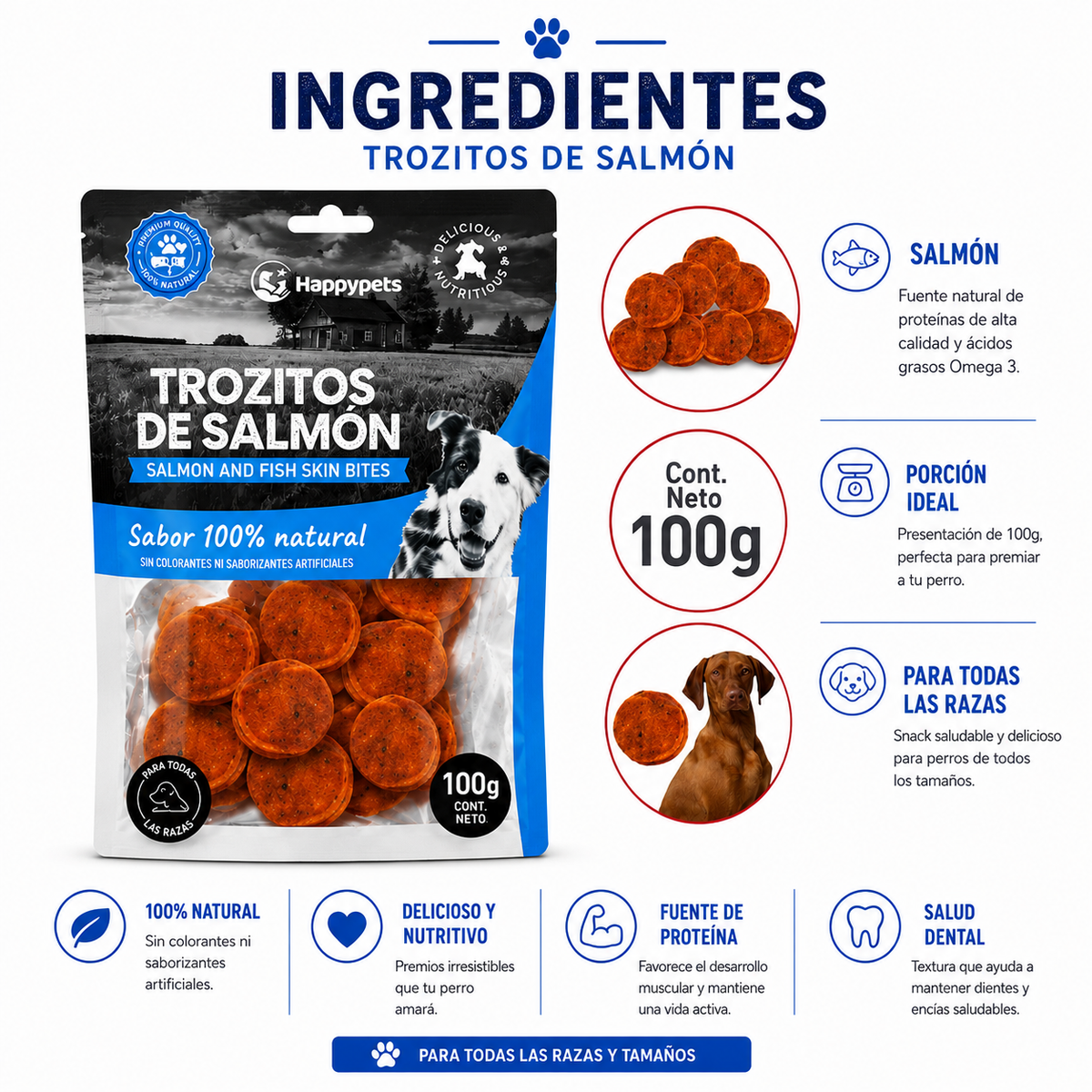Trozitos de Salmón — Salmon &amp; Fish Skin Bites 100 g