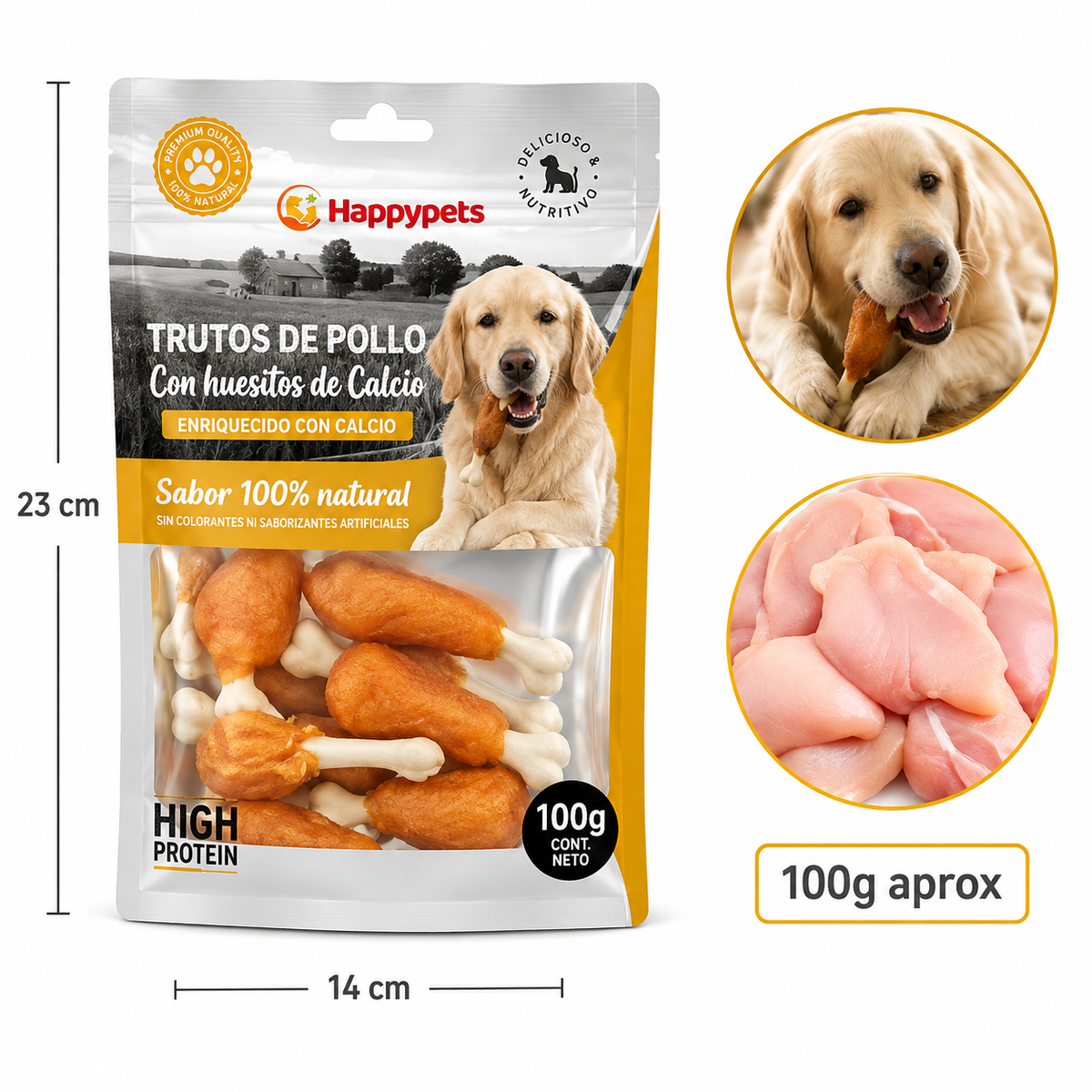 Trutitos de Pollo con Huesitos de Calcio 100 g