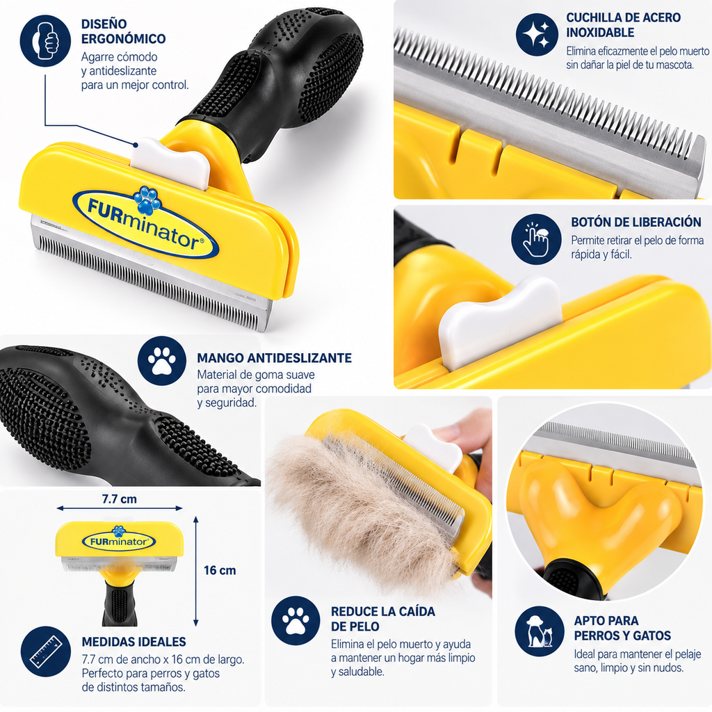 FURminator Cepillo Deslanador para Perro Grande