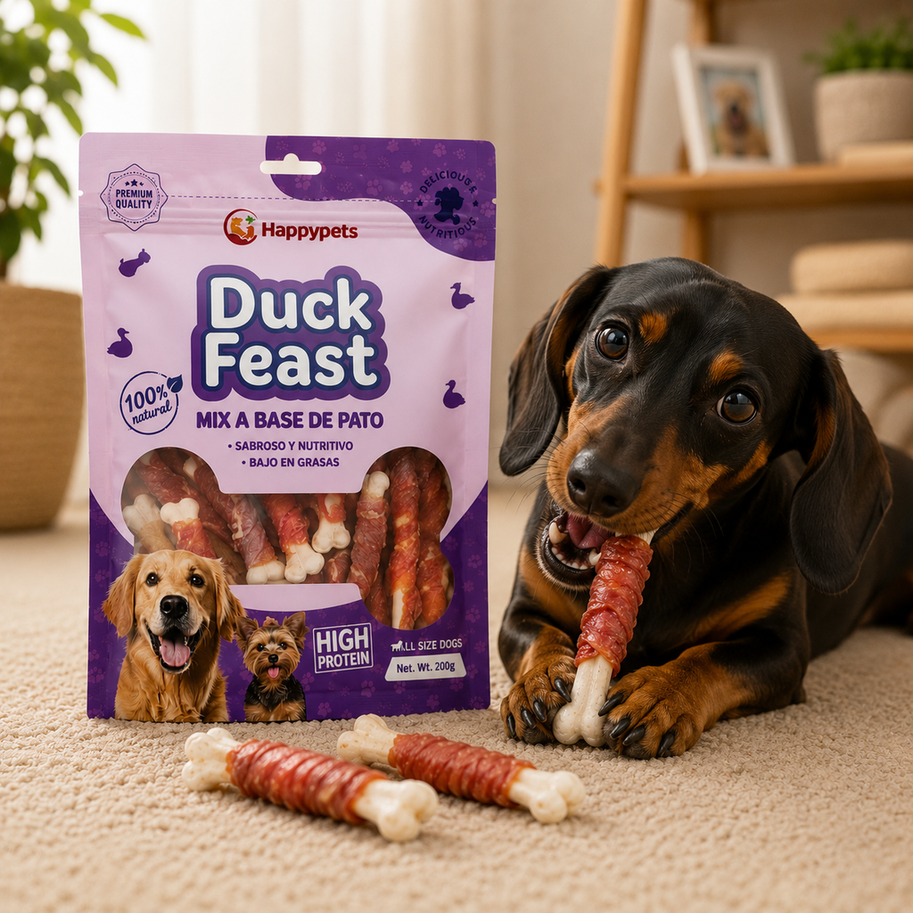 Duck Feast — Mix de Snacks de Pato para Perros 200 g