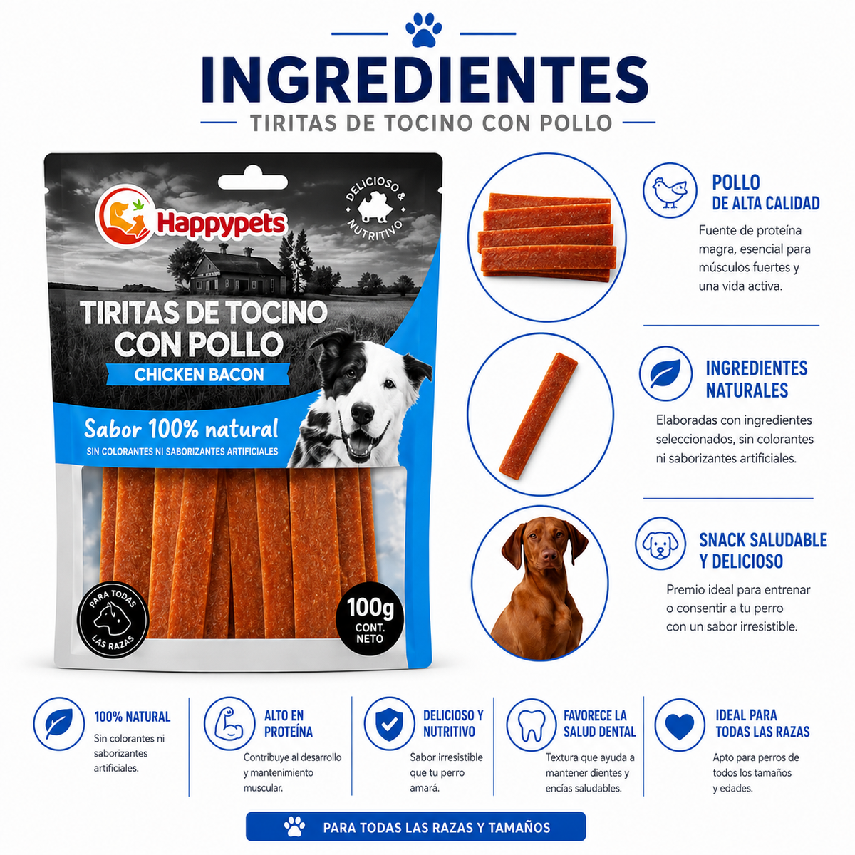 Tiritas de Tocino con Pollo — Chicken Bacon 100 g