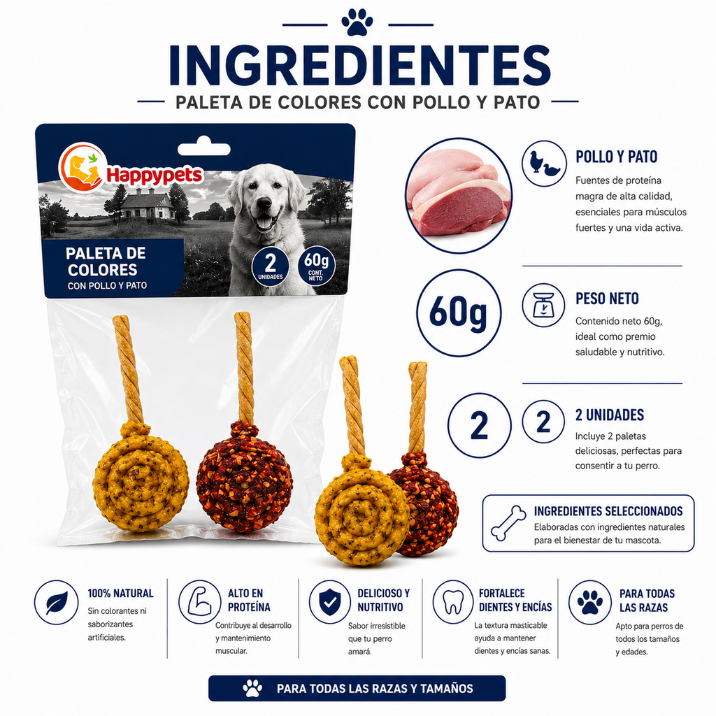 Paleta de Colores con Pollo y Pato — 2 Unidades