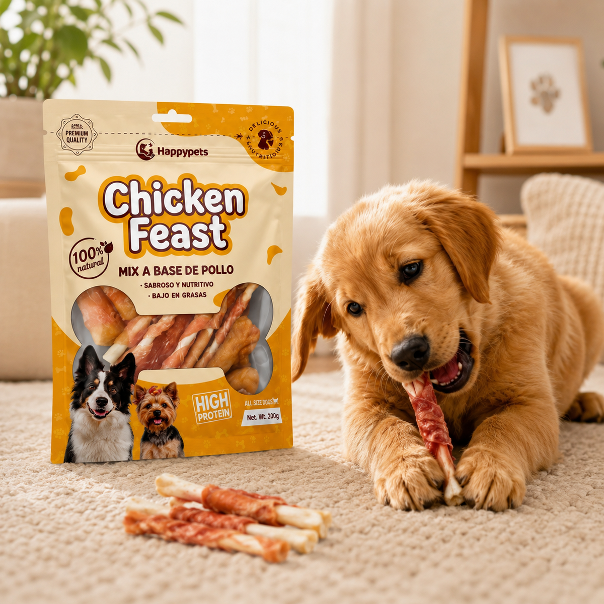 Chicken Feast — Mix de Snacks de Pollo para Perros 200 g