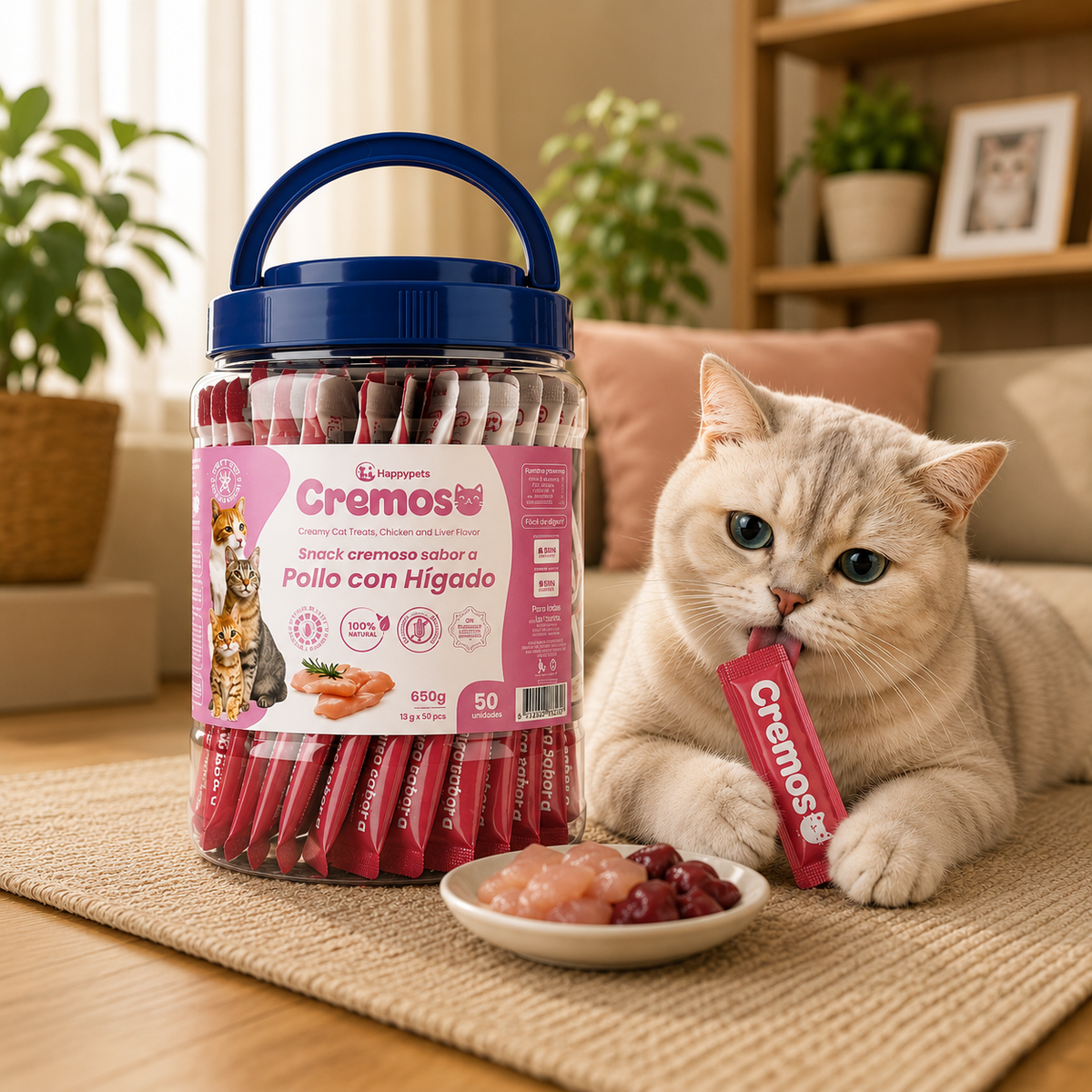 Happypets Cremoso Pollo con Hígado — 50 Unidades