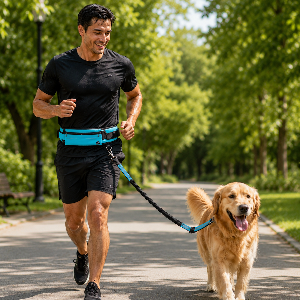 Running Belt con Correa Elástica para Perros