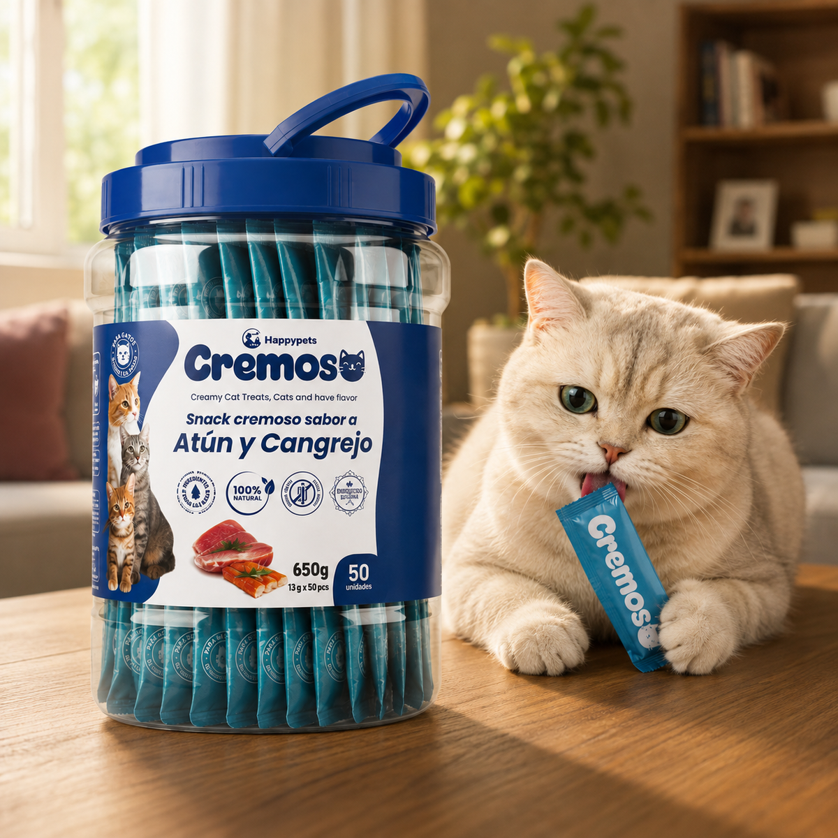 Happypets Cremoso Atún y Cangrejo — 50 Unidades