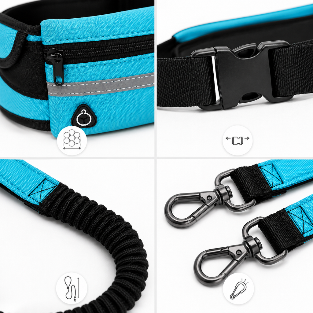 Running Belt con Correa Elástica para Perros